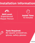 Installation information for Fridge Dispenser Replacement Part 242270106 For Refrigerator Ice And Water Dispenser Easy Install High Quality