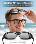 Over Glasses Sunglasses For Men And Women Polarized Anti Glare Sun Glasses UV Protection Wraparound Yellow Lenses Fit Over Prescription Eyewear, beach setting