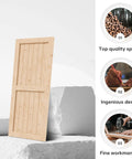 36 By 84 Inches Sliding Barn Door Solid Spruce Panelled Slab With H Frame for Interior Rooms displayed front view