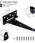 Diagram of 4 Pack 8 Inch T Strap Shed Door Hinges Heavy Duty With Screws For Wooden Fences Yard Gates Barn Doors And Patio Doors