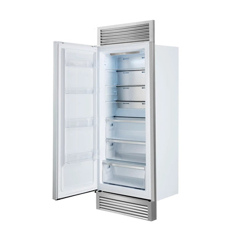 Twenty Eight Inch Built In Convertible Refrigerator And Freezer 13 Cu Ft White Kitchen Essentials interior view with shelves and drawers.
