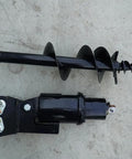 Post Hole Digger Auger Drill Attachment For Mini Excavator 0.8 To 1.5 Ton, 200 To 300 mm Diameter shown with auger bit and hydraulic motor