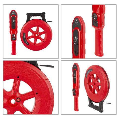 Pipe Blockage Detector Water Pipe Locator with red wireless probe and 20 meter spool for underground diagnostics and wall scanning.