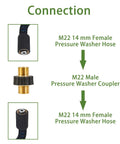 Heavy Duty M22 14mm Male To M22 14mm Male Swivel Pressure Washer Adapter Set For Quick Connect Hose And Power Washer Equipment Durable Swivel Fittings With Upgraded Removable Shell For Easy Attachments, brass pressure washer hose connection