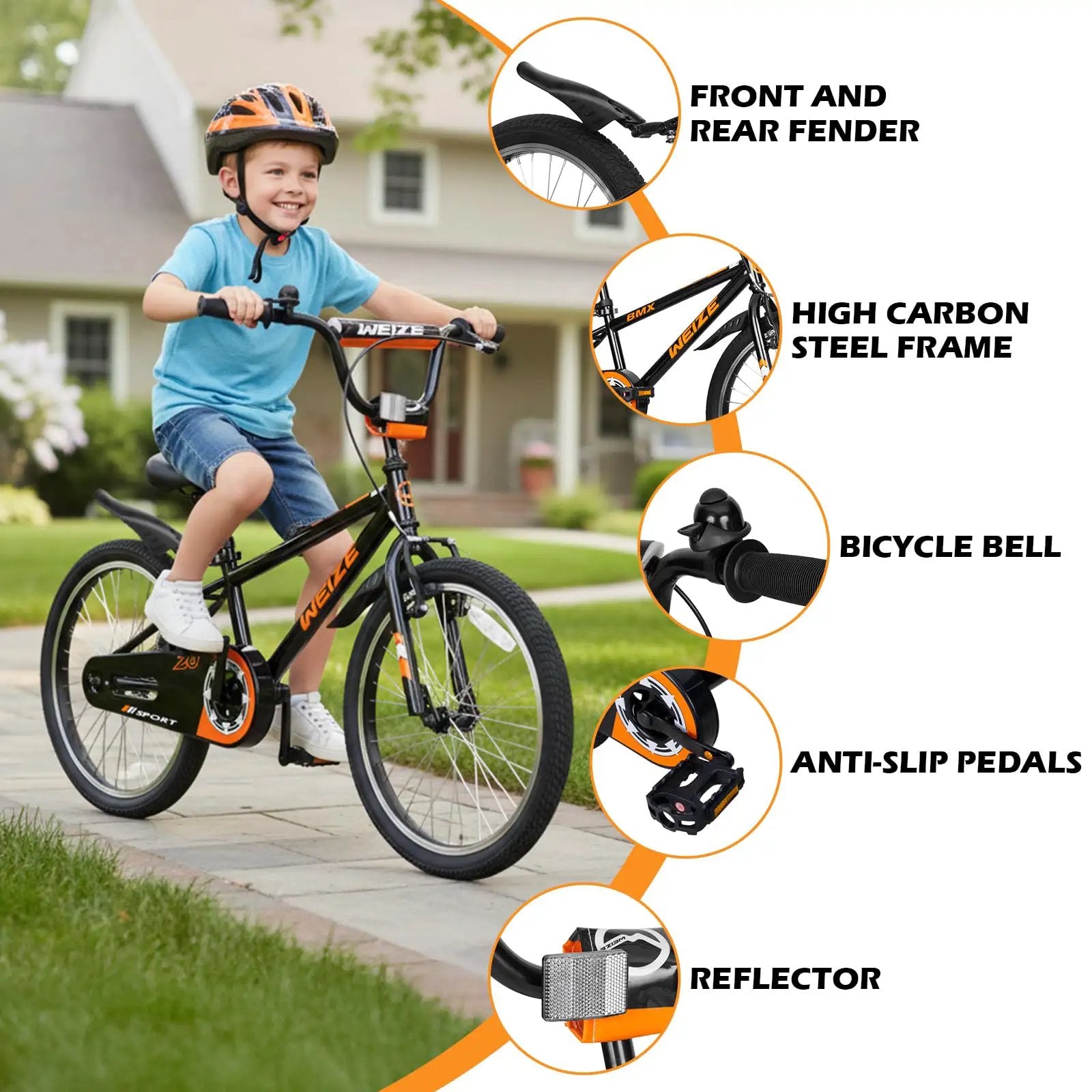 20 Inch BMX Style Kid Bike For Ages 4-12 ✓