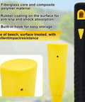 36 Inch Heavy Duty Fiberglass Pickaxe Handle Replacement With Soft Grip, close-up of yellow tip and black handle grip