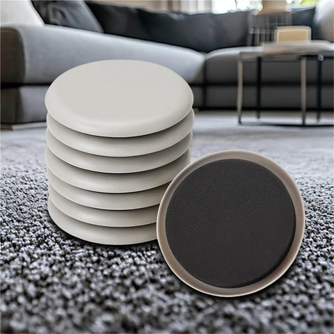Set of Heavy Duty Furniture Glides And Movers Pads With Strong Self Adhesive Backing for easy sliding on carpet.