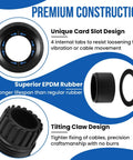 22 Piece NPT Cable Gland Kit IP68 Waterproof Nylon Connectors featuring card slot, EPDM rubber, and tilting claw design.
