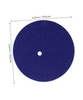 Round blue disc measuring 4.24 inches, part of Youth Fencing Epee Hand Guards 2 Pack Lightweight Training Shields For Practice And Competition