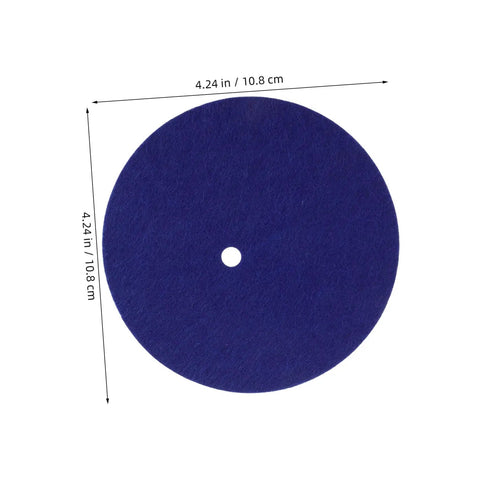 Round blue disc measuring 4.24 inches, part of Youth Fencing Epee Hand Guards 2 Pack Lightweight Training Shields For Practice And Competition