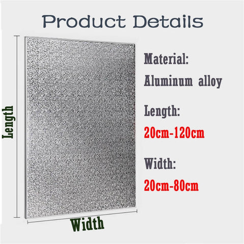Refrigerator Side Heat Protector Board 40x30cm, aluminum, detailed dimensions, heat resistant panel for kitchen appliances.