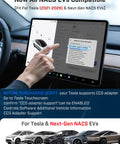 User interface showing CCS adapter support for Tesla vehicles, compatible with Upgraded Ccs To Tesla Charging Adapter Drops In Seamless 250Kw Level 3 Dc Fast Charge Nacs Ready Fits Your Tesla Model Y Cybertruck Or Kia Ioniq 5 Rig Straight Up Super Durable Daily Driver Essential.