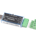 Plug And Play USB to TTL RS485 Serial Converter Module Adapter with detached green terminal block, USB connector visible