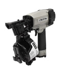 Pro Grade Coil Roofing Nailer Fires 1-3/4 Inch 15 Degree Fasteners With Lightweight Aluminum Body, side view showing detailed mechanism.