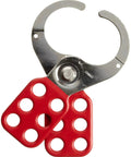 Heavy-Duty Lockout Hasp With Vinyl-Coated Handle 1.5 Inch Jaw High Tensile Steel 6 Lock Holes 12 Pack Pro Grade Lockout Tagout Gear