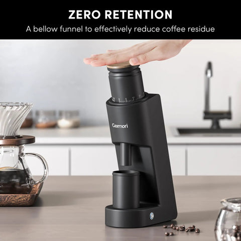 Heavy Duty Single Dose Coffee Grinder With Six Conical Burrs And Stepless Dial Delivers Hella Fine Ground Beans For Espresso Drip French Press Or Cold Brew Keeps Rock Solid Fresh with bellow funnel for zero retention.