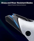 Close-up of sharp, wear-resistant blades on Electric Metal Shear With 360 Degree Swivel Head, 4.0 Amp Corded Sheet Metal Cutter