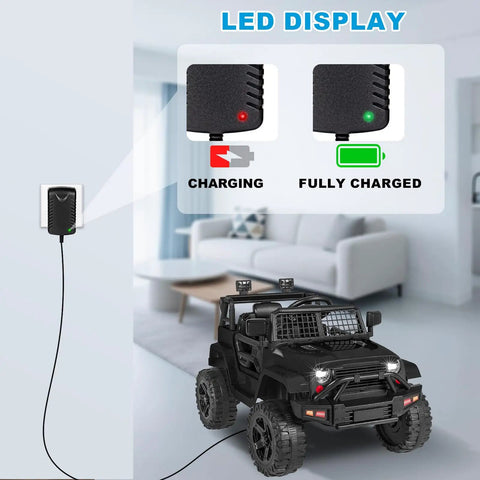 12V Ride On Toy Battery Charger For Kids Replacement Compatible With Wrangler Jeeps Kidzone Lamborghini Dynacraft Mercedes Range Rover BMW I8 Hello Kitty Car Ferrari Farm Bumper Cars