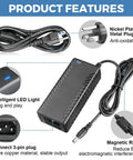 12V 4A 48W AC DC Power Supply Adapter for LED Strips, 100-240V Input, 5.5x2.5mm Output Jack, features and components shown.