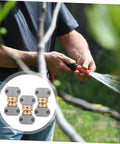 Ciieeo 3 Sets Garden Hose Repair Kit With Heavy Duty Aluminum Connectors That Seal Tight So You Stop Leaking And Fix Your Sprinkler Nozzles Fast. man using hose repair connectors on a garden hose
