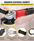 Corded Wet Buffer Polisher Kit With 7 Amp Motor, 4 And 5 Inch Pad Sizes, Heavy Duty Grinder Sander, 59 Inch Pipe Adapter, Splash Shield