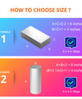 Guide on choosing size for Clear PVC Shrink Wrap Bags 4x6 Inches with Heat Seal, showing rectangle and cylinder dimensions.