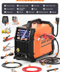 Aluminum 250 Amp 5 In 1 MIG Welder With MIG Stick Lift TIG Flux Core Gas Modes for DIY projects and accessories displayed