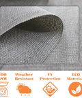 Close-up of light gray 200 GSM HDPE fabric, Balcony Privacy Screen For Decks And Patios No Fuss Install With 200 GSM HDPE Fencing.