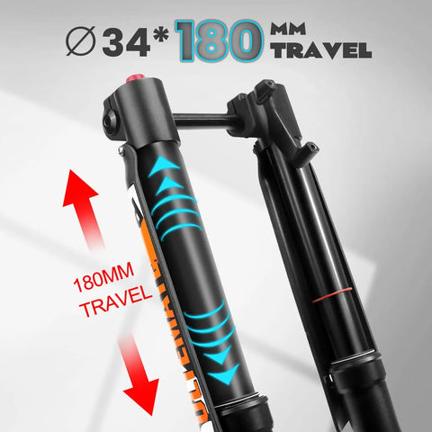 Electric Mountain Bike Front Fork With Air Suspension For 26, 27.5, And 29 Inch Wheels Inverted Downhill Design