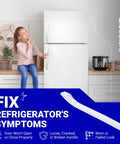 Replacement Refrigerator Door Handle Set For Frigidaire Freezers, Compatible With 5304486359, showing handle and symptoms fix.