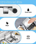 Waterproof Kitchen Scale IPX67 With 0.1g And 0.001oz Precision, 22lb Capacity, shown hangable, wipeable, soakable, easy to clean