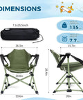 Dimensions and features of Kids Hammock Chair With Stand, with weight capacity of 135 lbs and folding design, shown in green.