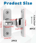 Two Pack Ninety To One Hundred Eighty Degree Barn Door Lock Flip Latch Hardware No Drill Punch Free Design Heavy Duty Security