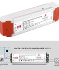 Dimmable 12V 60W LED Driver Power Supply with Universal Regulated DC Output and Dimmer next to wiring diagram for LED Strip Lights