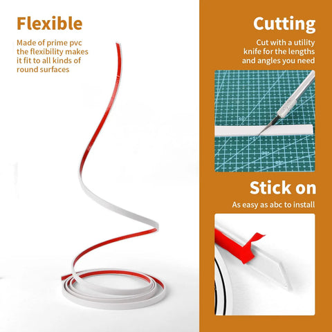 Peel And Stick White Molding Trim For Walls And Borders Flexible Self Adhesive Edging For Window Frames And Backsplash Tiles 30 Ft Roll