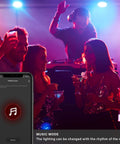 6 Inch LED Smart Recessed Pot Light Square Quad Pack With WiFi app control in party music mode with dancing crowd