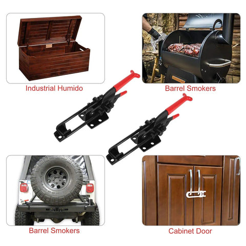 Four Pack Beefy Heavy Duty Toggle Latch Clamps Self Locking Adjustable, 700 Lbs Holding Capacity on cabinet, smoker, trunk