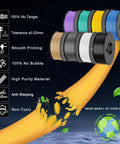 8 Color PLA Filament Bundle 1.75Mm 250G Spools, 3D Printing Neatly Wound, Multicolor 2Kg Total, eco-friendly features