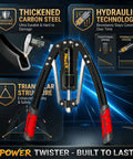 Upgraded Hydraulic Arm Exerciser For Home Gym Chest Workout With Adjustable 10 Gears, showcasing thickened carbon steel and hydraulic technology.