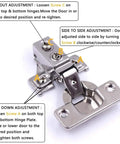 Soft Close Cabinet Door Hinges 20 Pack Full Coverage Hidden Hinges With 110 Degree Opening Angle Stainless Steel 6 Way Adjustability