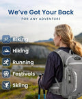 Person wearing Lightweight Hydration Backpack With 2L Bladder For Men And Women, suitable for cycling, running, hiking outdoors.