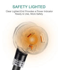 Dryer Extension Cord 3 Prong 50 Feet Heavy Duty NEMA 10-30P To 10-30R With Lighted End 125V 250V UL Listed close-up view