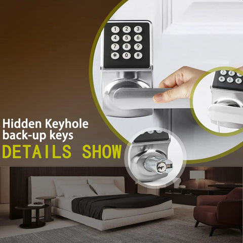 No Sweat Keyless Entry Door Lock With Keypad And Smart Handle Electronic Deadbolt Built For Ic Cards Personal Passcodes And App Access To Keep Your Home Legit Secure In Silver