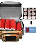 Open Flower Cactus Desert Tactical Lunch Bag For Men And Women Insulated Leakproof with cans inside, 7L capacity.