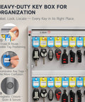 96 Key Smart Lock Box Wall Mount Key Cabinet with labeled hooks and app tracking for offices and rentals