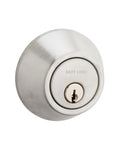 Front view of a Single Cylinder Deadbolt For Entry Doors In Satin Nickel Finish With Adjustable Backset For A Solid Secure Home, Grade 3 BHMA Certified.