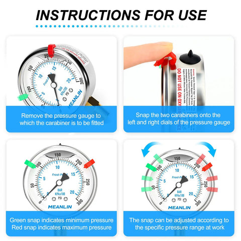 Instructions for using Stainless Steel Silicone Oil Filled Pressure Gauge 0-300 Psi 1/4 NPT 2.5 Inch Dial Lower Mount.