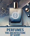 Perfume bottle next to 'Architecture Of Scent The Ultimate Perfumery Encyclopedia Of Notes And Accords Raw Materials And Practical Formulations For Artisan Fragrances And Studio Creations Pro Tips' cover.