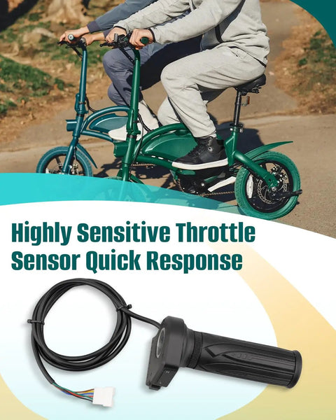36V Electric Bike Throttle Grip With LCD Voltage Display And Cruise Control Button, High Sensitivity Handle Compatible With Bolt Pro LX10 Atlas Dyu D3F D2F C3 C4 And Ancheer Ebikes Plug And Play Setup Smooth Power Throttle