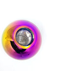 Top view of Dope Colorful Ball Style Gear Shift Knob For Manual And Automatic Transmissions Universal Fit Neo Chrome Finish Shifter Lever Upgrade For Cars With Slick Grip And Durable Aluminum Build showing threaded interior.